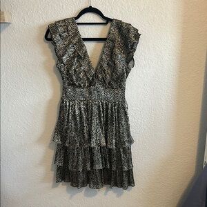 Socialite mini dot ruffle dress